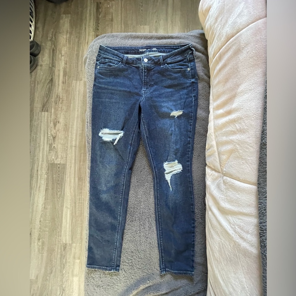 Old Navy rockstar Dark Blue Distressed Skinny Jeans